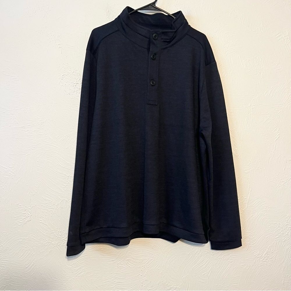 Carbon 2 Cobalt Mens 3 Button Long Sleeve Pullover Sweater Sz XL Blue